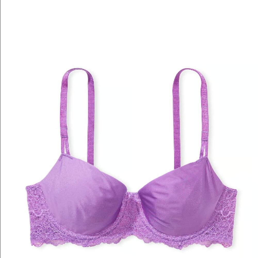 38DDD Victorias Secret Dream Angels Push Up Without Padding Bra Purple Smooth